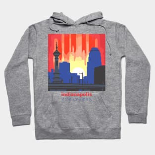 Indianapolis Indiana Skyline Japanese Art Style Hoodie